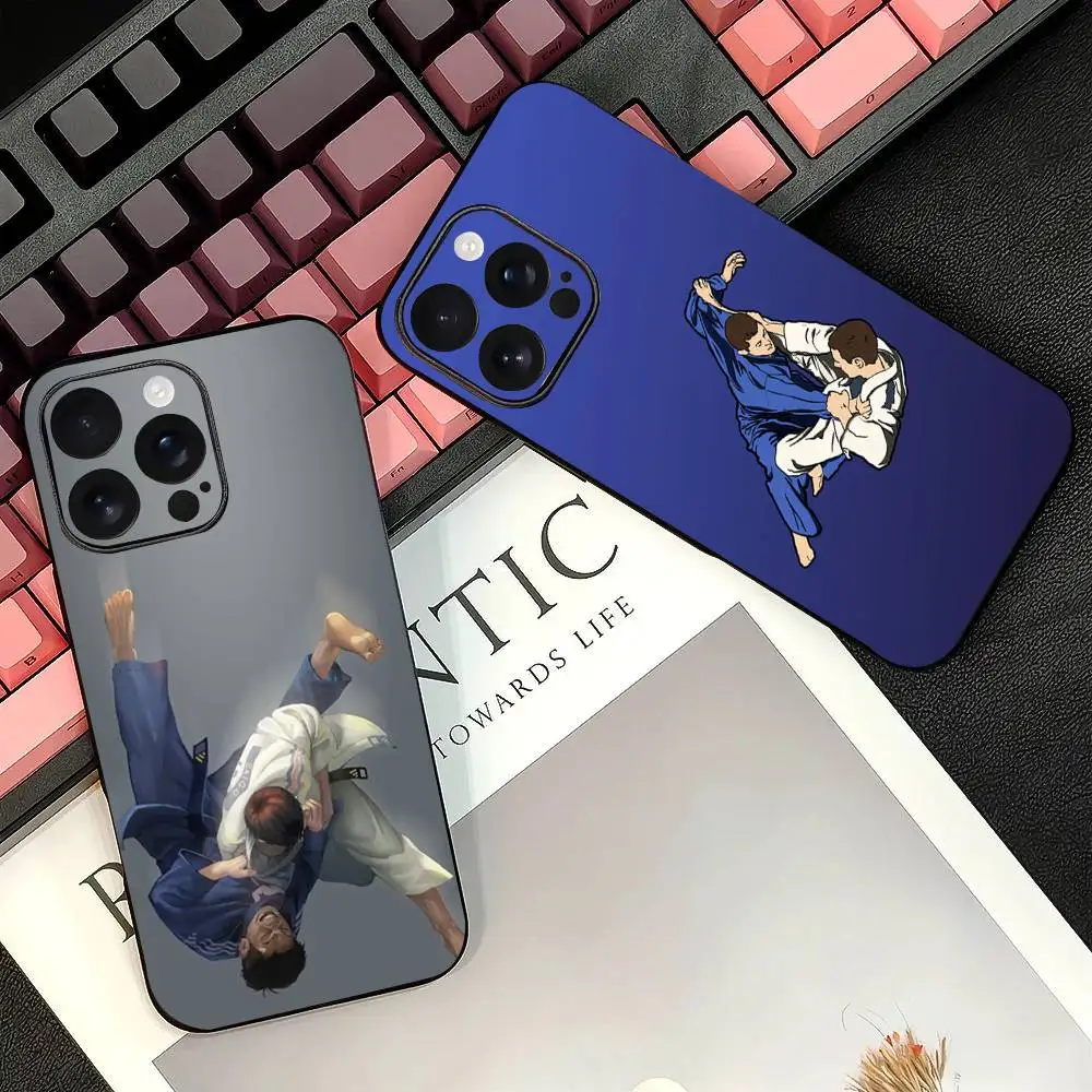 1pc Jujitsu Judo Phone Case Black Silicone Soft Shell For IPhone 17 16 15 14 13 12 11 Air Pro Max Plus