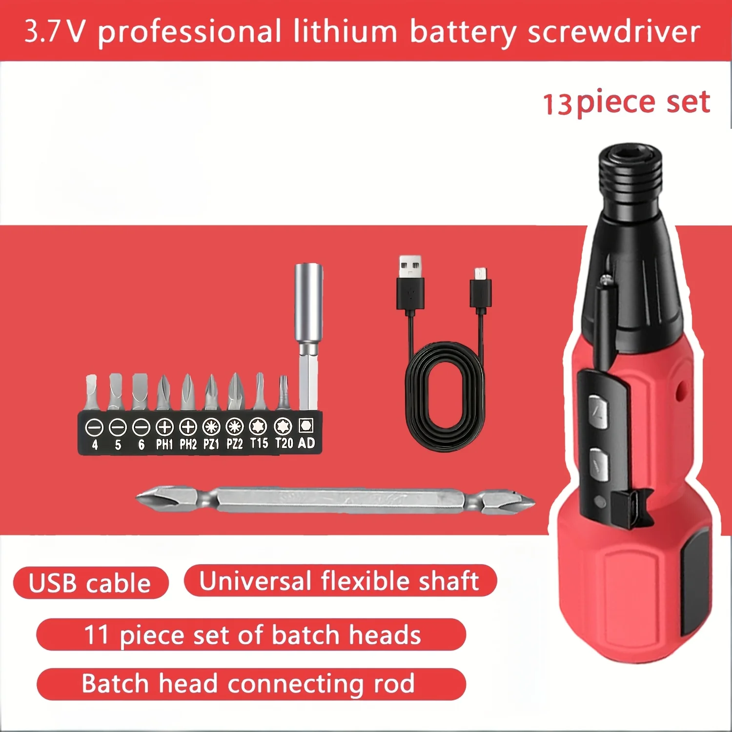 Rechargeable Electric Screwdriver Cordless Power Tool Quick Household Small Electric Screwdriver Kits Repair Furniture Assembly