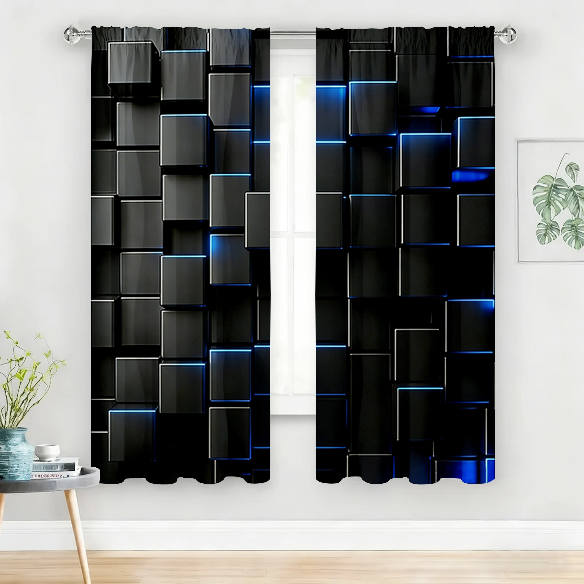 2PC Zwart Blauw Neon Cube Shee - Tech Office Youtube recensie en prijs