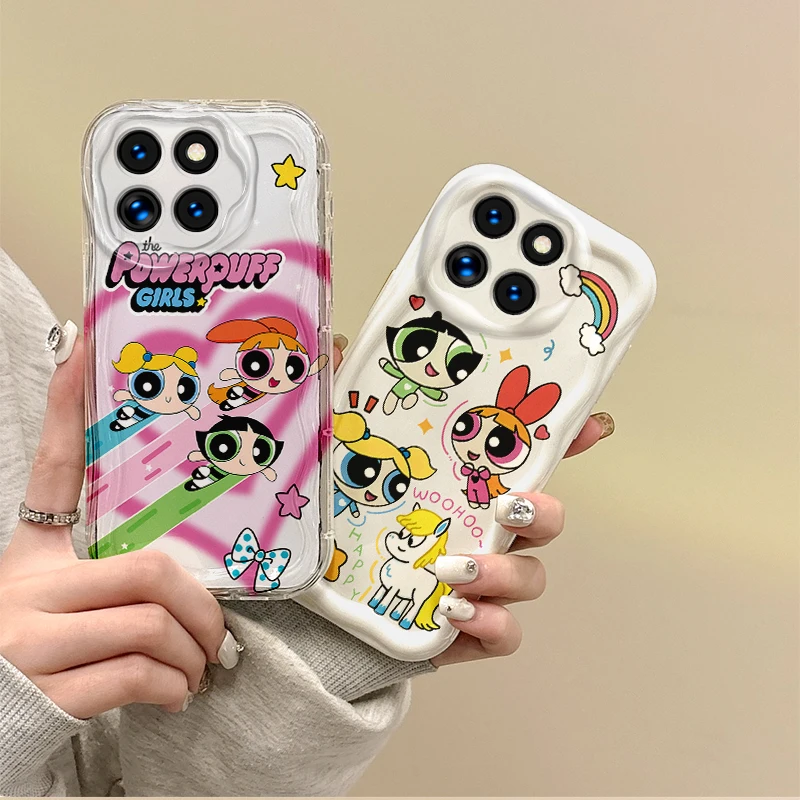 

P-Powerpuff Girls Non-Slip Phone Case for XiaoMi 14 13 12 11 T Pro 13 12 11 Lite Poco F6 F5 F4 F3 X6 X5 X4 X3 GT M3 M4 Pro Cover