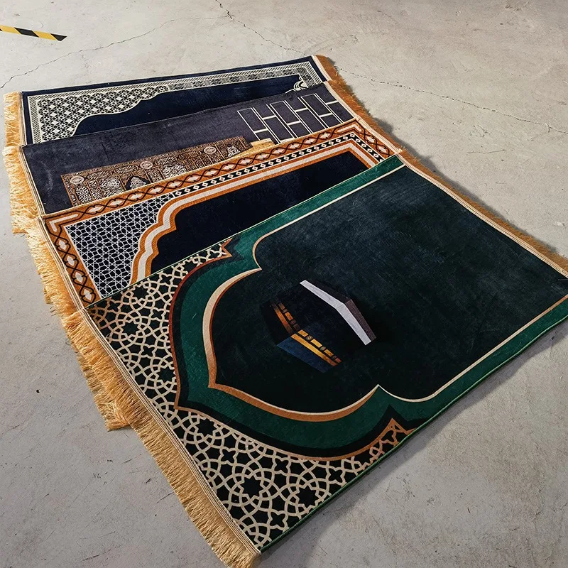 

Fashion Casual Living Room Carpet Thickened Prayer Velvet Floor Mat Square Notice Print Thick Mat