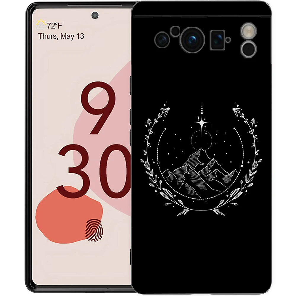 Phone Case For Google Pixel 8 7 6 Pro 8A 7A 6A TPU Shell Soft Silicone Shockproof Black Cover Letter Print Kangaroo