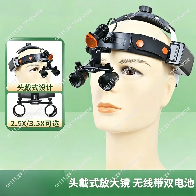 Dental Headband Magnifier Surgical Loupes with LED Light 2.5X 3.5X for Oral ENT Plastic Surgery Medical Instrument