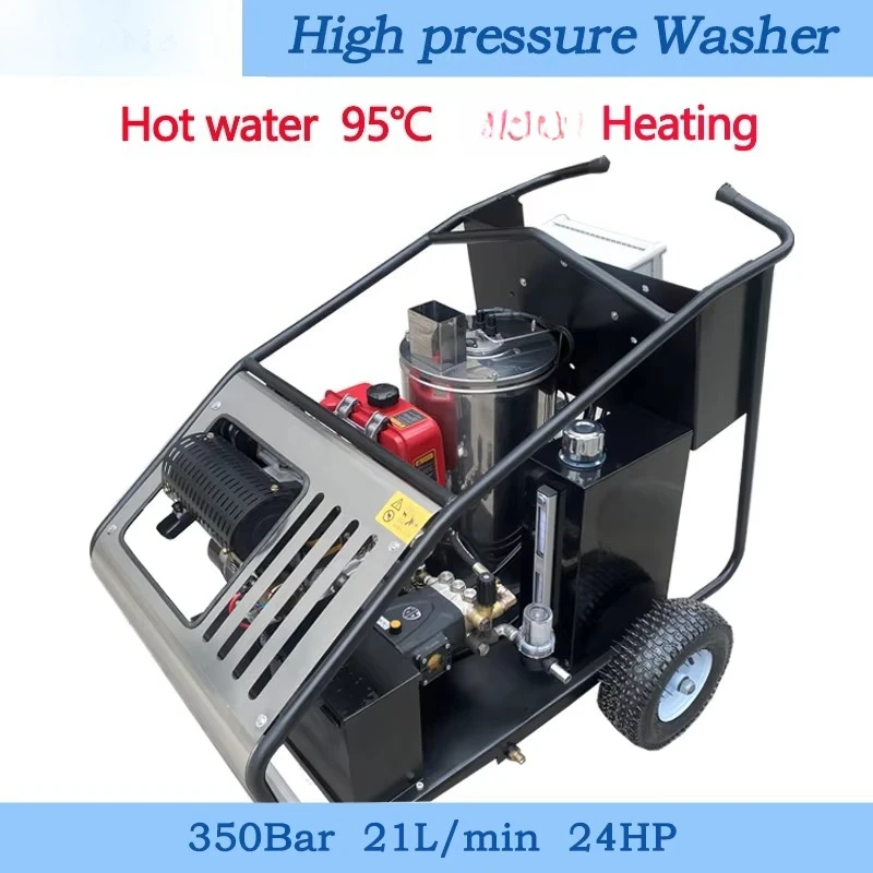 24HP 21LPM الماء الساخن جهاز تنظيف يعمل بالضغط العالي 5000PSI 350bar جديد لتربية المزارع آلة تنظيف التلوث الزيت #2