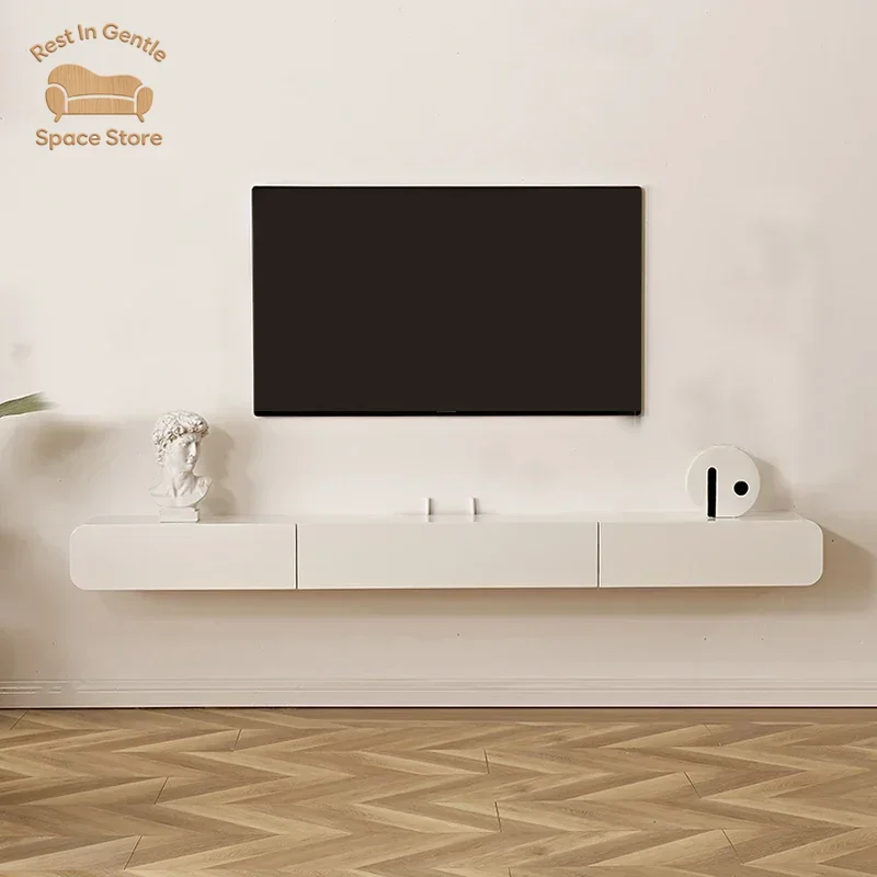 White Floating Tv Cabinets Wall Console Hanging Pedestal Lowboard Tv Cabinets Monitor Mobile Tv Soggiorno Salon Furniture