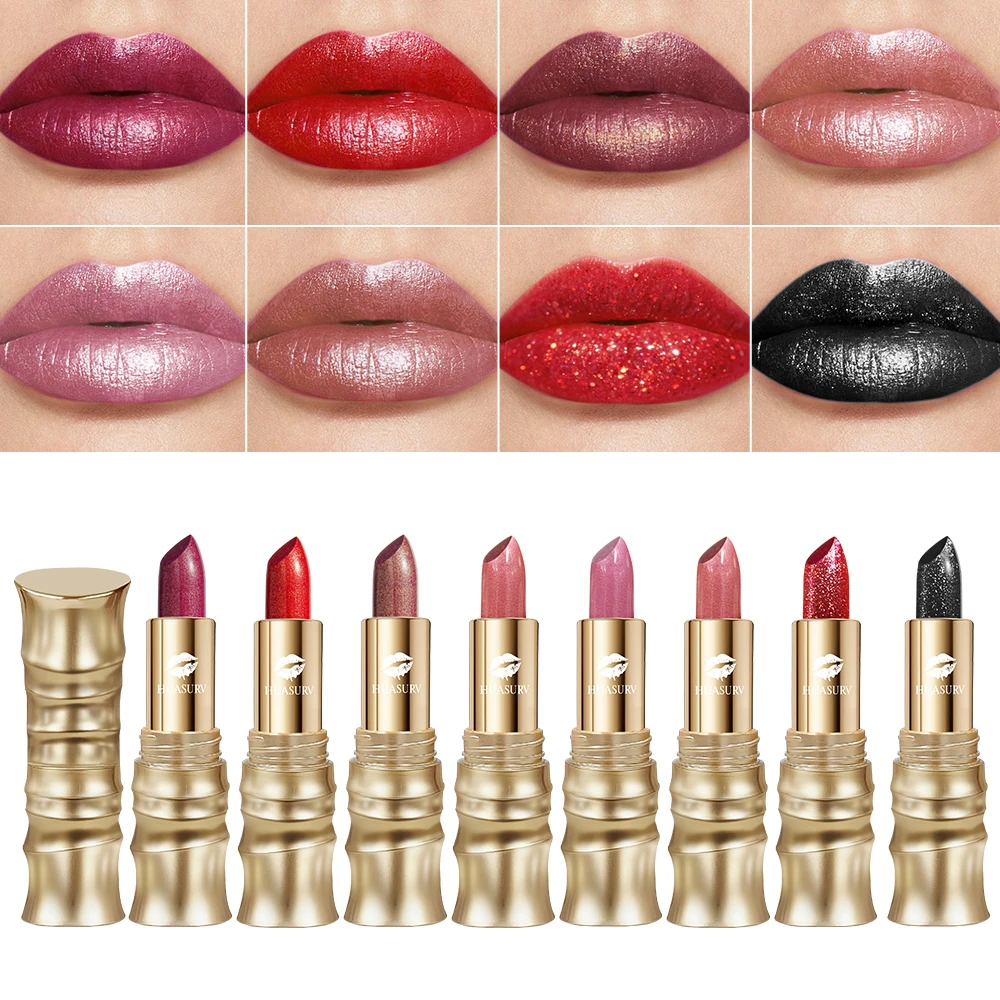 8 色大胆で強烈なグリッター光沢のあるメタリック口紅真珠光沢のあるリップティント、長持ちするリップシニアマットリップメイクアップギフト