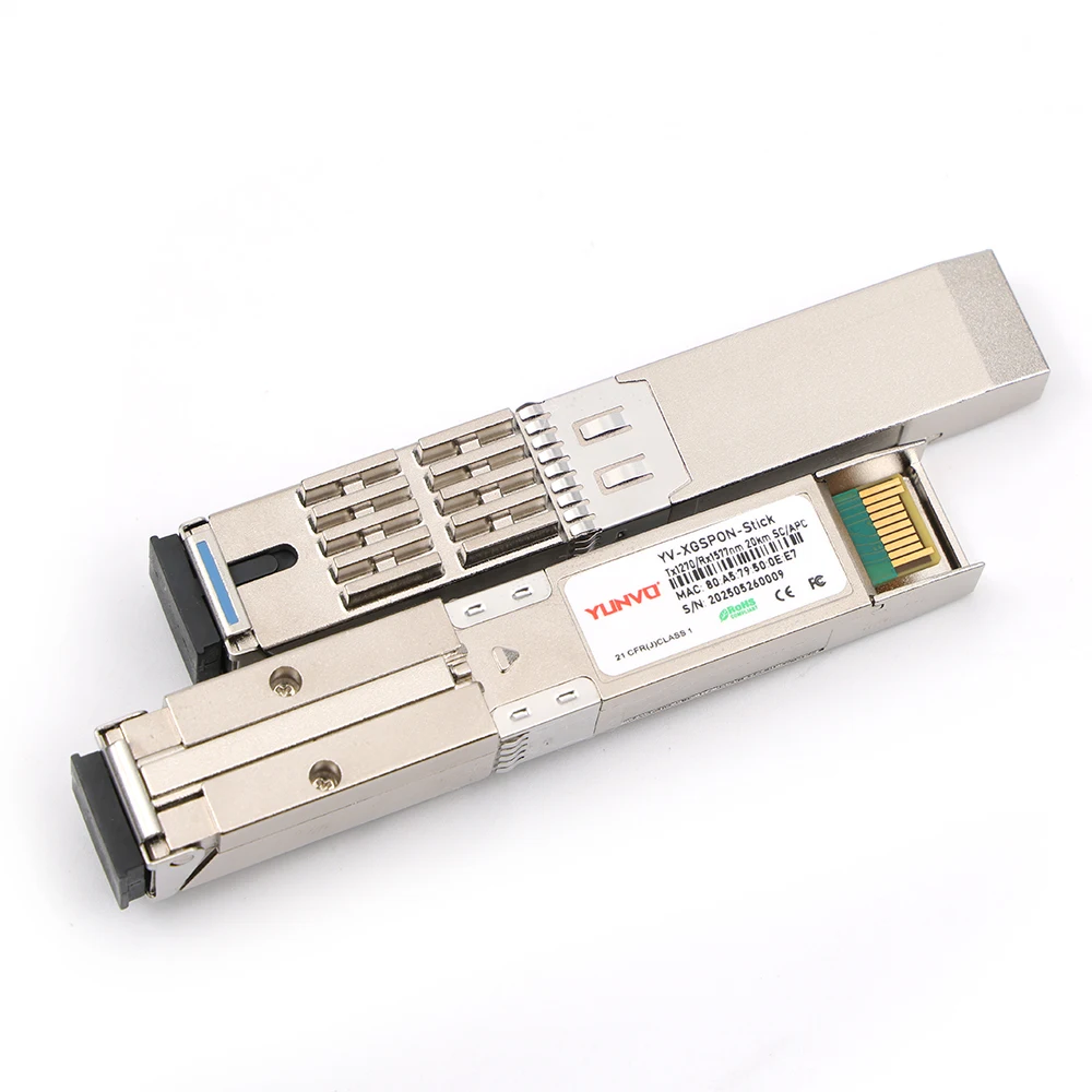 윤보 10G SFP+ 1270/1577nm 20km SC/APC/UPC 웹 GUI 8311 펌웨어 XGSPON ONT ONU 스틱 (FTTH용)