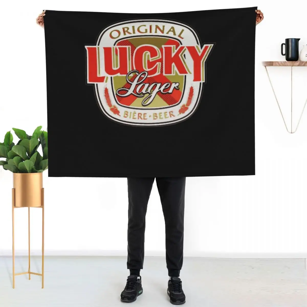 Lucky-Lager-San-Francisco-Beer Throw Blanket For Decorative Sofa Beach Comforter Extra Large Throw christmas gifts Blankets