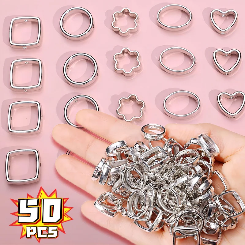 50 Pcs DIY Space Partition Beadwork Accessories Metal Multiple Shapes High Quality Not Easily Deformed Jewelry Components