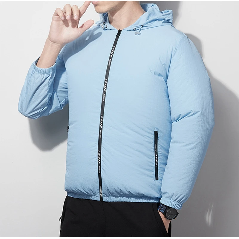 Vestes de refroidissement par ventilateur électrique USB pour hommes, manteau d'extérieur, vêtements de climatisation, coup de chaleur, capuche d'été