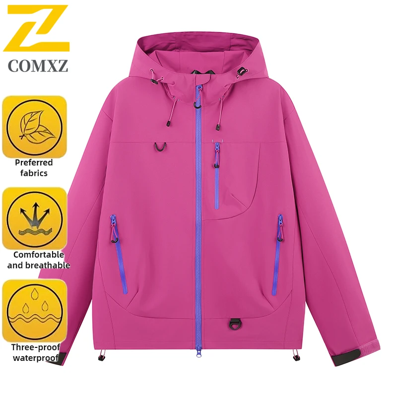 

Charge Jacket Men and Women 2025 New Windproof Waterproof Breathable Sports Hooded Jacket Outdoor Hiking Adventure Windbreaker