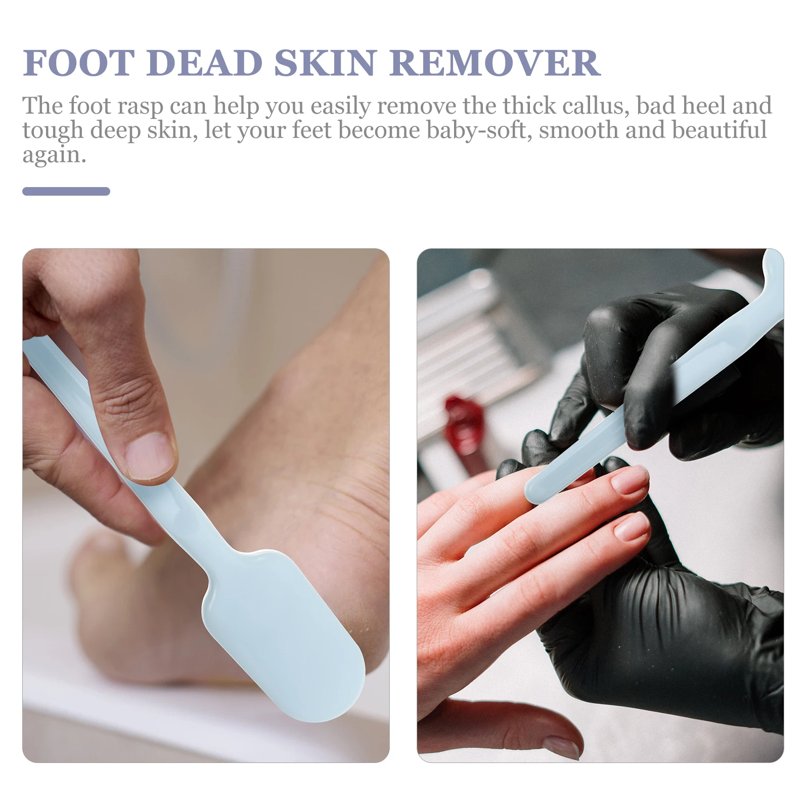 

2 pcs Foot Files Callus Remover Ergonomic Handle Pedicure Rasp Dead Skin Exfoliating Handheld Tool Foot Care Trimming File