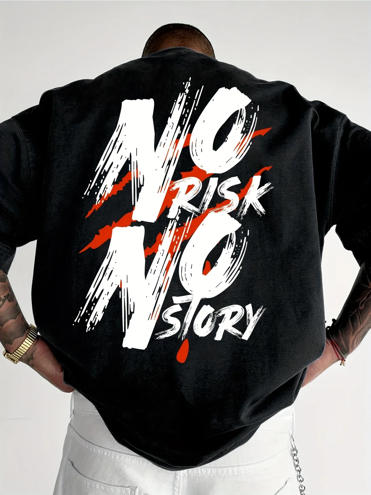 NO RISK NO STORY Print Men Women T-shirt Sports Outdoor Street Casual Fashion Harajuku Hip-hop Summer Short Sleeve Clothing Top