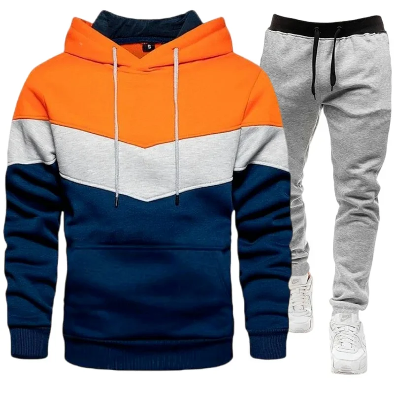 Men\'s Sets Hoodies+Pants Autumn Winter Hooded Sweatshirt Sweatpants Fashion Slim Fit Men Set Hoodie Pant Hip Hop Pullover Hoody