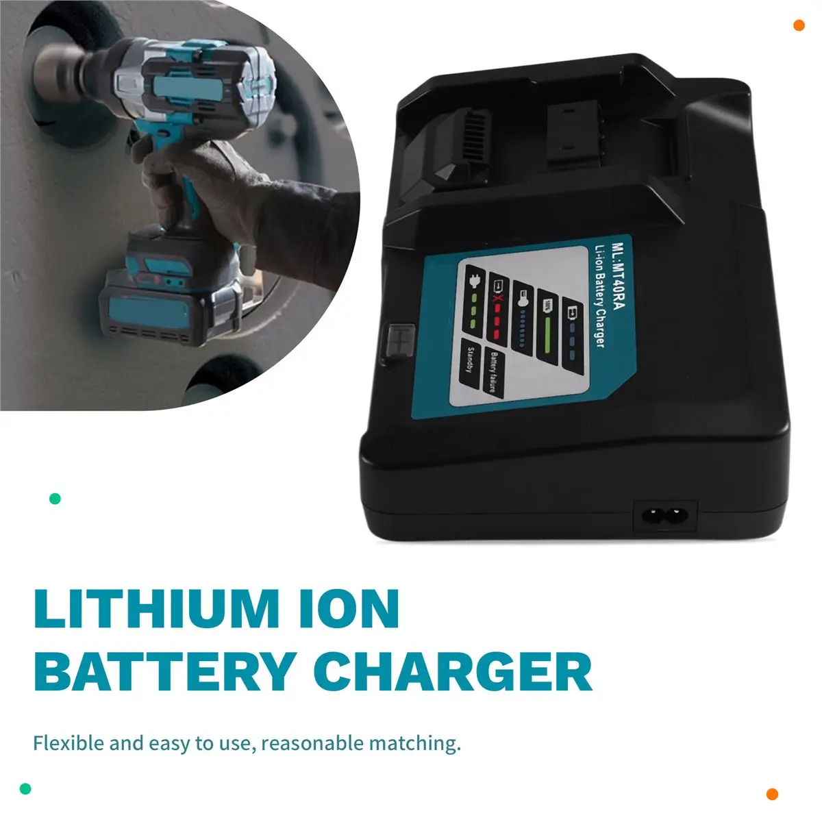 Cargador de Batería de Iones de Litio 828 Mega Sale para Herramientas Eléctricas Makita DC40RC, Cargador Óptimo MT40RA, Enchufe Europeo