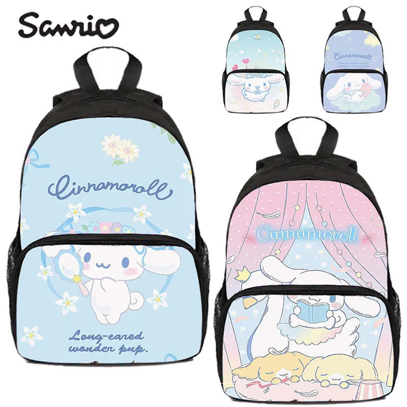 Sanrio Cartoon School Bag Mochila Cinnamoroll Oxford Fabric Material Backpack Cartoon Children School Baby Bag Small Rucksack