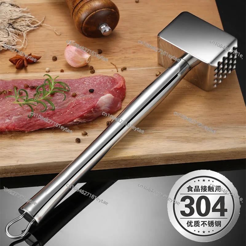 304 Stainless Steel Meat Tenderizer Hammer Dual Sided for Steak Pork Chop Tenderizing Tool Mallet