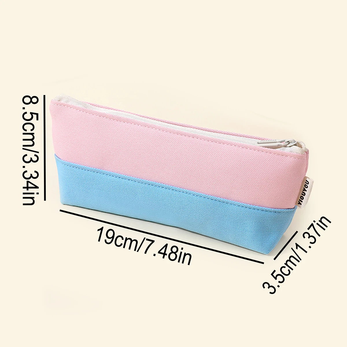 Color Blocked Oxford Boat Shaped Pencil Case Student Storage Pencil Case Creative Large Capacity Multifunctional Stationery Bag