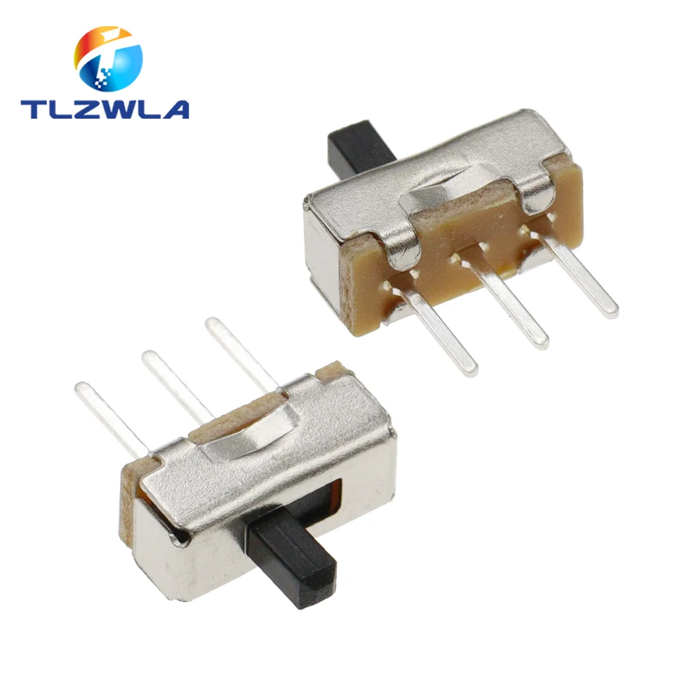 20Pcs SS12D00 Interruptor On-Off Mini Slide Switch 3pin 1P2T 2 Position High Quality Toggle Switch Handle length:3MM/4MM/5MM/6MM