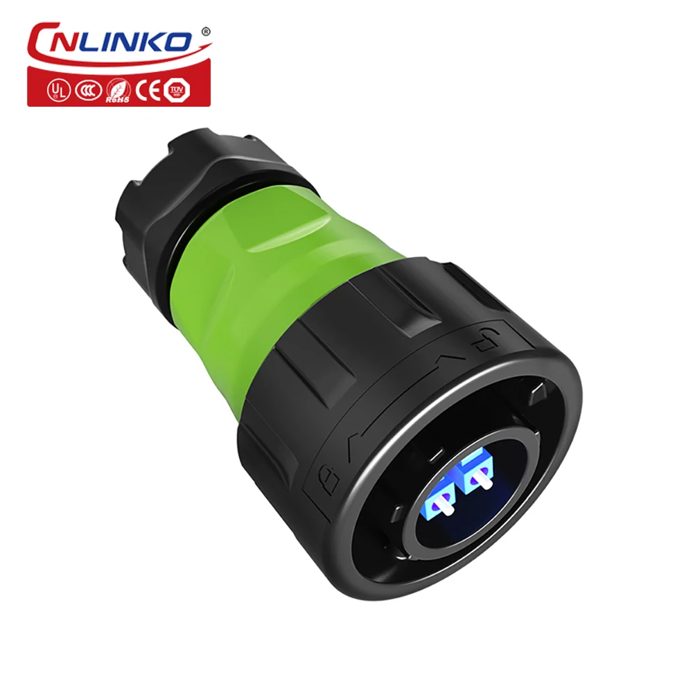 CNLINKO LC to LC Optical Fiber Connector IP68 Waterproof Single Mode Fiber Optic M24 Industrial Computer System Signal Connector