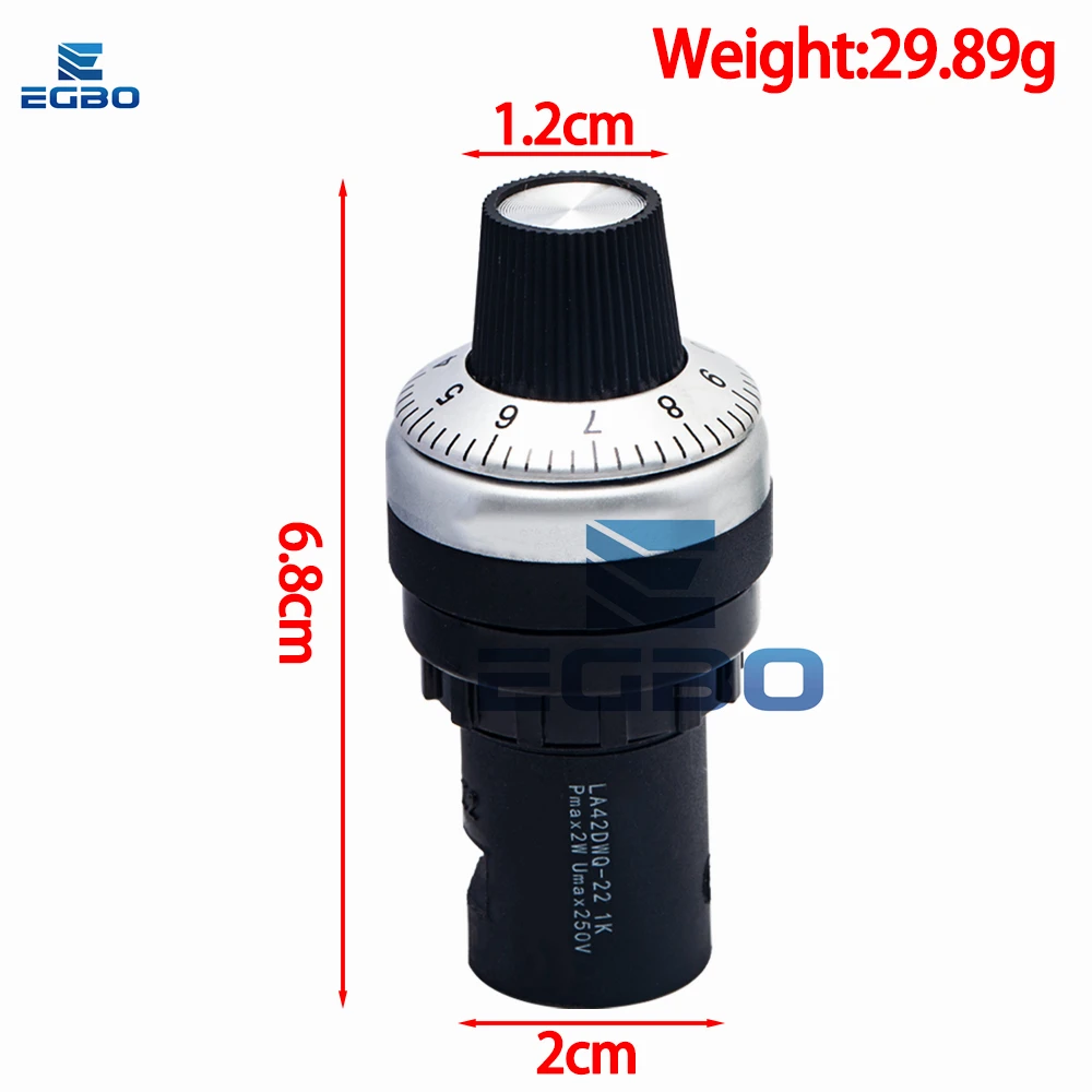 LA42DWQ-22-PRO 1K 2K 5K 10K 20k 50k 500k 22mm diametro pentole potenziometro rotante convertitore regolatore Inverter interruttore di resistenza
