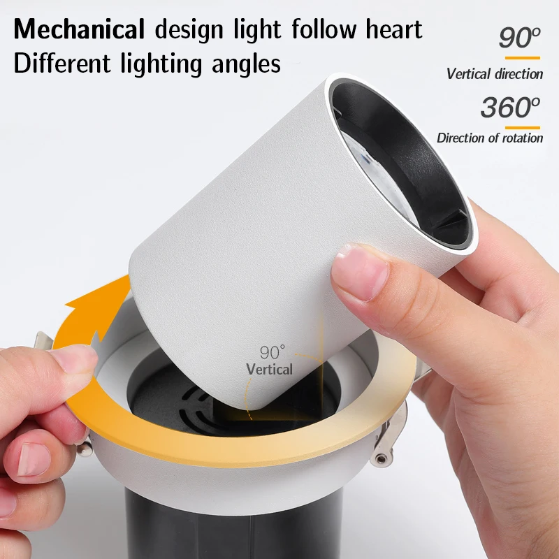 Led Stretching Embedded Downlight Light Retractable Adjustable Spotlight For Living Room Recessed Ceiling Lamp Lighting Fixture