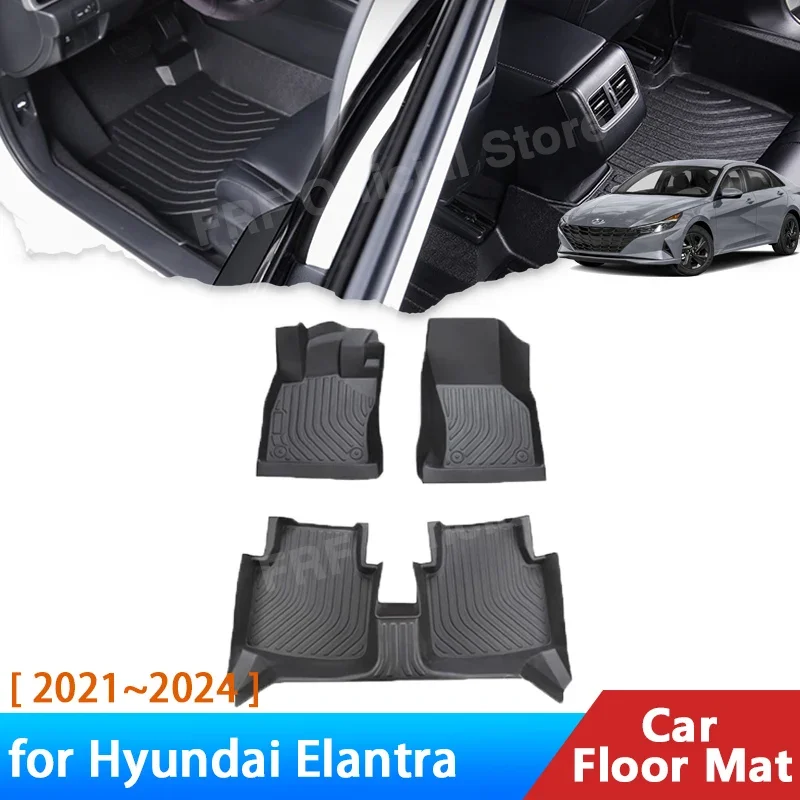 

для Hyundai Elantra CN7 2021 2022 2023 Avante i30 Sedan Accessories TPE Floor Mat Foot Panel Line Carpet Pad Waterproof Sticker