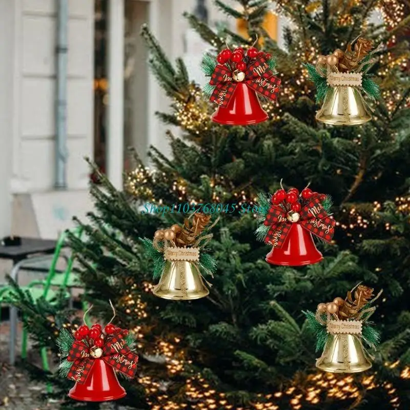 

R53F 6Pcs Festival Christmas Bells Hangings Pemdant for Party and Home Decoration