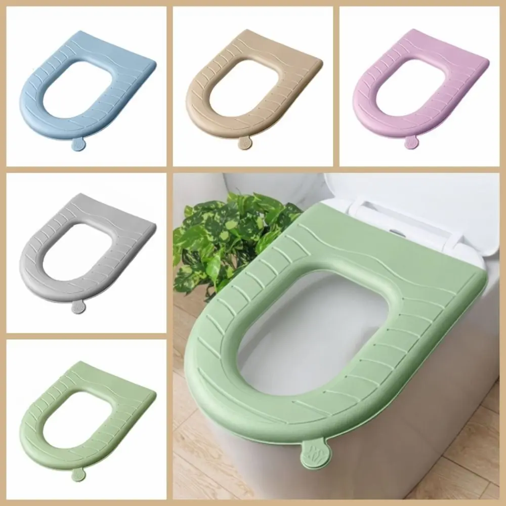 With Handle EVA Toilet Seat Cover Soft Universal Reusable Closestool Mat Adhesive Thicker Toilet Seat Cushion Household