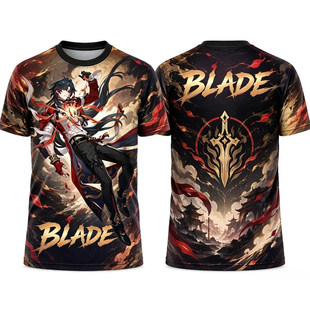 2026 Summer Honkai Star Rail Character 3D Print Tee Blade Silver Wolf Evanescia Unisex Breathable Fashion Streetwear Top