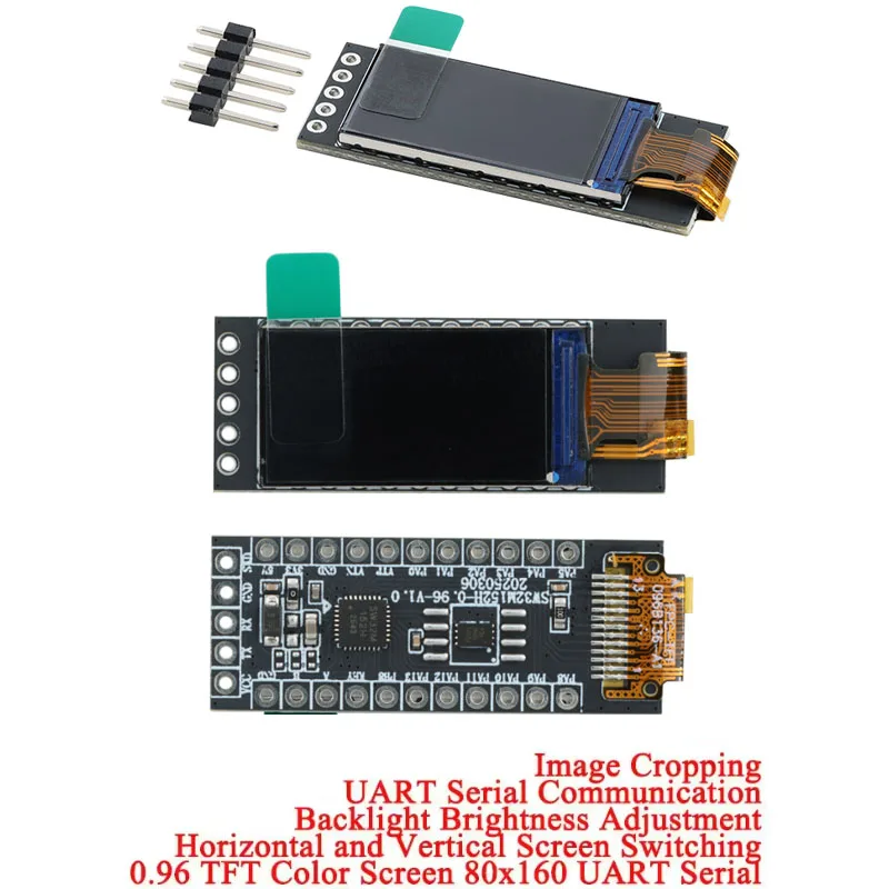 0.96 Inch 0.96 TFT Color Screen Serial LCD Display 80160 SW32M55A4 MCU Development Board Horizontal and Vertical Screen Bare