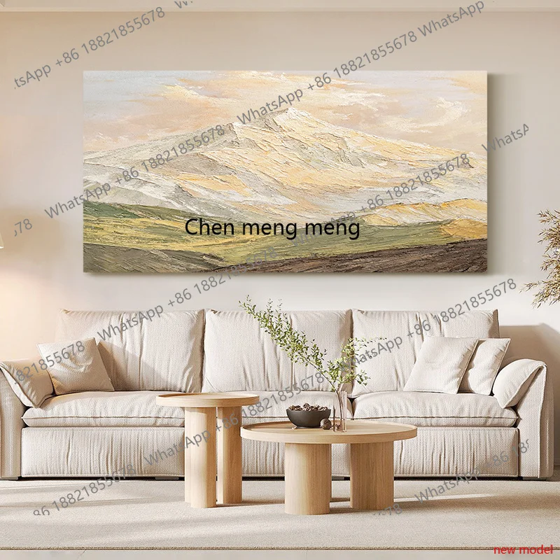 H178Hand-painted oil painting advanced sense Jinshan living room decoration background wall hanging painting handmade