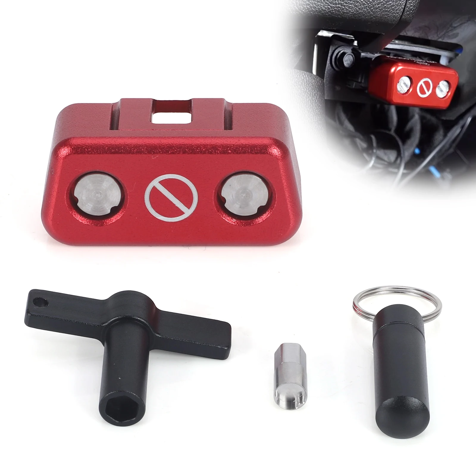 赤色obd2ロック装置-車・suv・トラック用-obdポートセキュリティ盗難防止ロックツールキット-アルミ合金製盗難防止obd2ポートロック