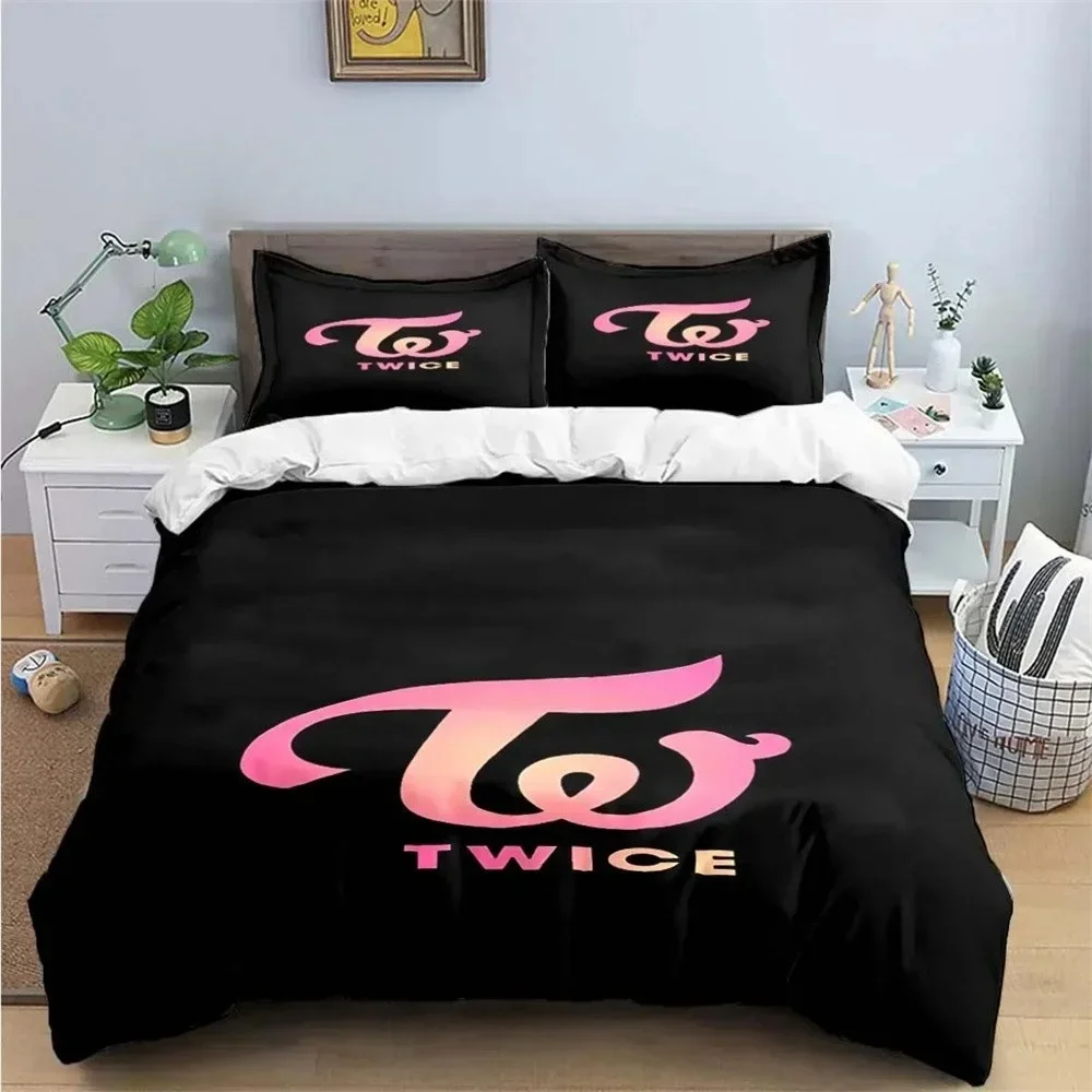 

KPOP Twice Music Group Bedding Set Boys Girls Twin Queen King Size Duvet Cover Pillowcase Bed boys Adult Bedroom Home Textiles