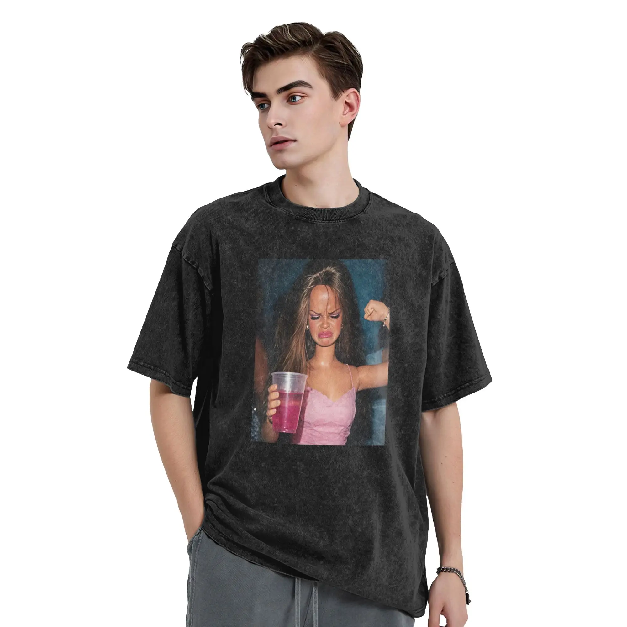 Fun unisex doll face T Shirt Men Pure Cotton Fashion for Male T-Shirts Crew Neck meme doll graphic  Tops Birthday Present