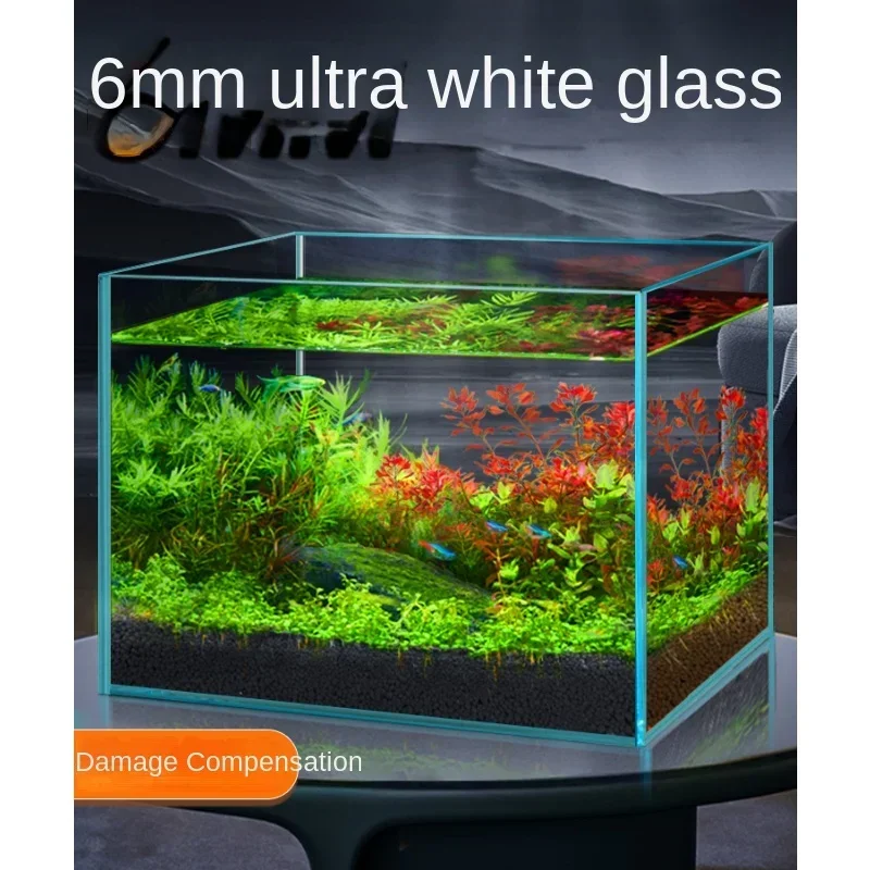 Fish Tank Ecological Desktop Aquatic Plants Landscape Home Ornamental Fish Super White Glass Fish Tank Turtle Jar