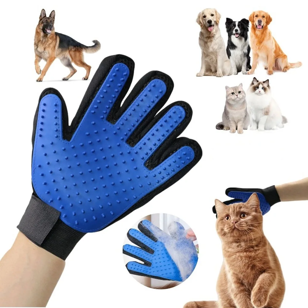 

Silicone Pet Hair Removal Gloves Cat Hair Deshedding Comb Dog Massage Bath Cleaning Grooming Supplies Hair Sticky Removal Brush