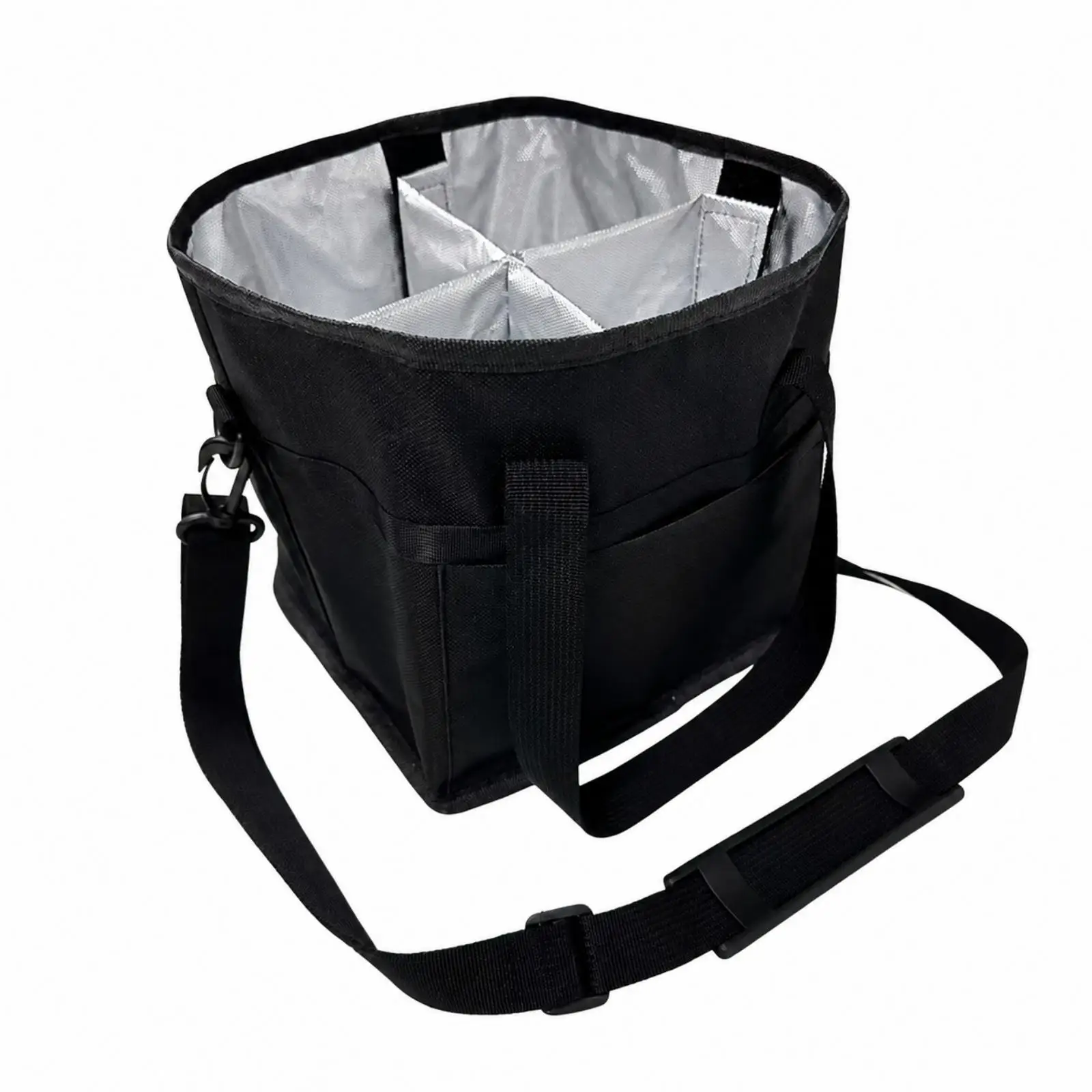 Portable Outdoor Drink Carrier Cooler Bag Open Top Insulated Beverage Tote with Straps for Camping Hiking