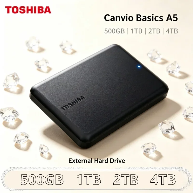 Toshiba A5 Portable Slim External Hard Drive 4TB USB3.2 Lightweight PHDD for Tablets PS5 Notebook Desktop Computer