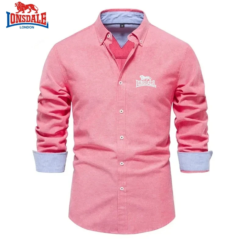 New Spring and Autumn Cotton Social Shirt Men Solid Color High Quality Long Sleeve Shirt for Men Lapel Casual Social Men's Shirt