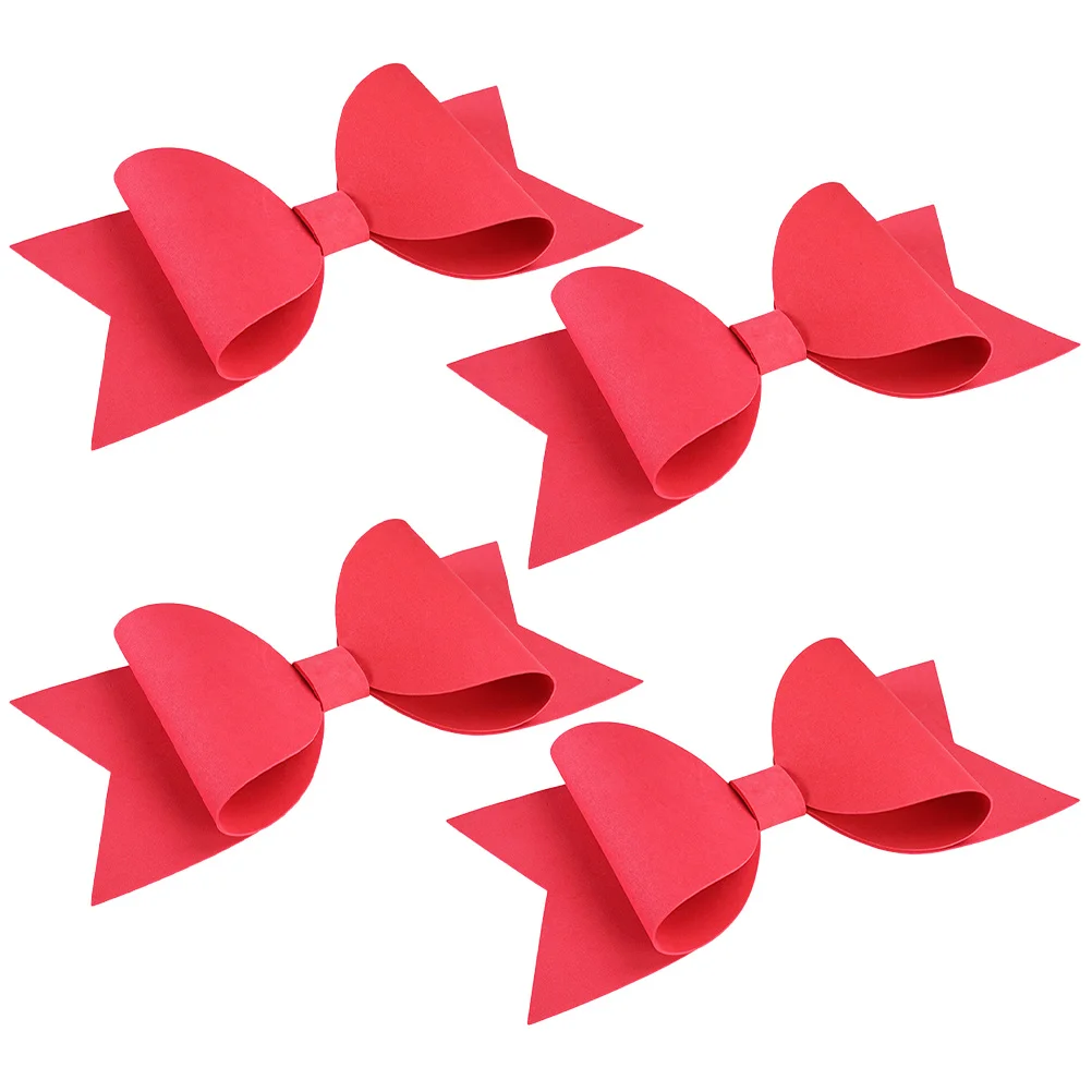 

4Pcs Christmas Bowknot Decorations Comfortable Touch Xmas Tree Bows Wreaths Reusable Ornaments Party Favors Large Bow