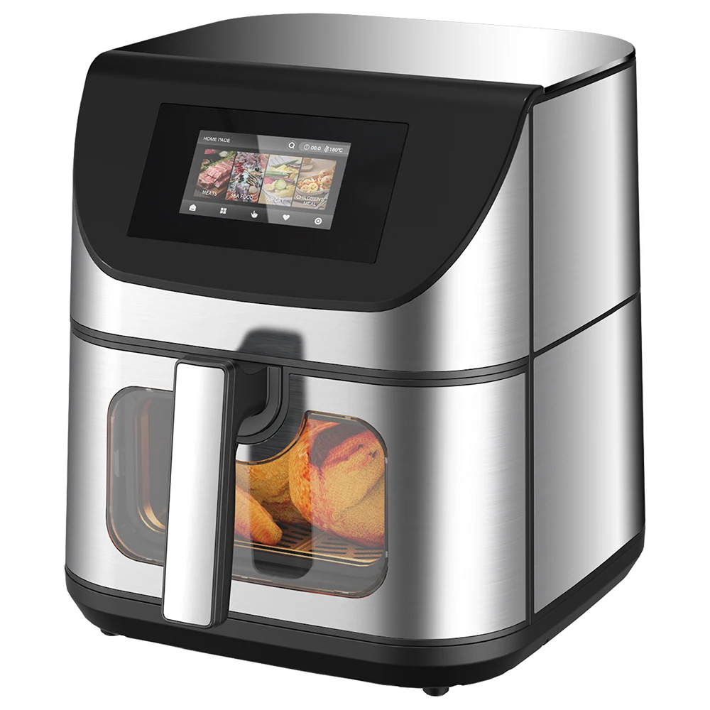 

2026 New Model Multi-functional2025 New Design Factory Air Fryer TFT Display Wifi 8L Smart Touch Screen with Window Nonstick Dee