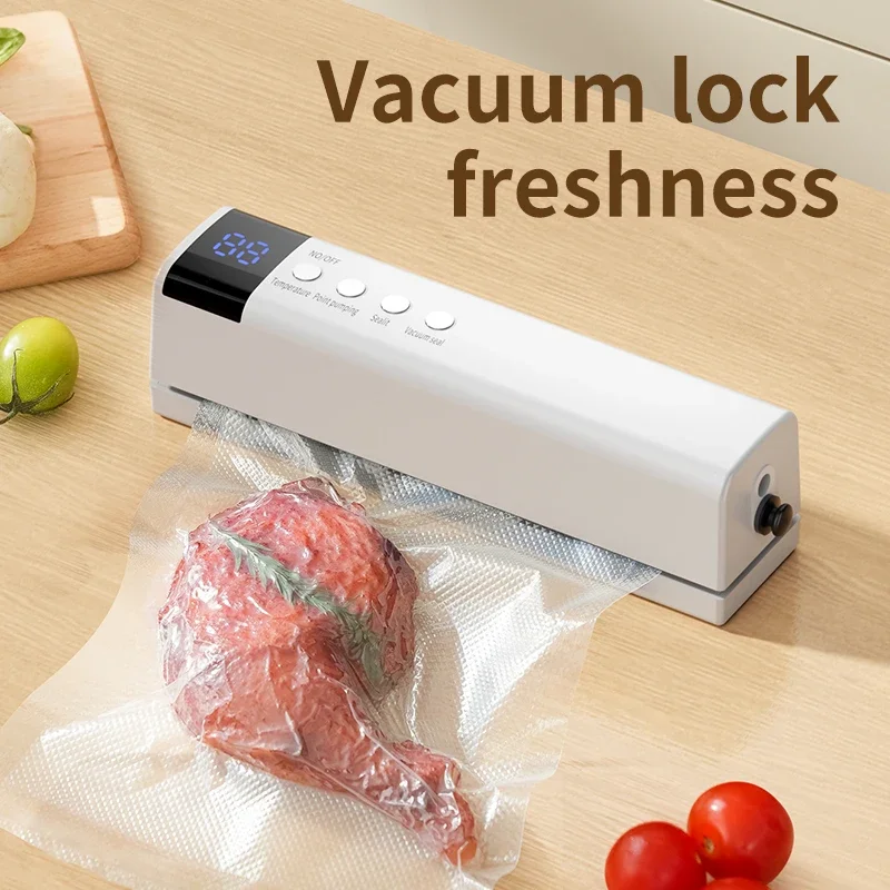 Mini draadloze volautomatische vacuümsluitmachine Huishoudelijke kleine draagbare voedselverpakking Plastic sluitmachine, keukengerei