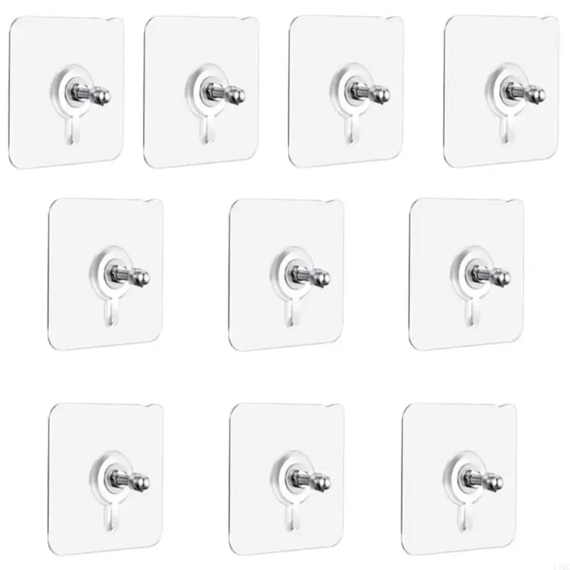 

10pcs Adhesive Hook Acrylic Wall Hook Space Saving Hook for Small Decorations & Key Perfect for Small space Y4QC