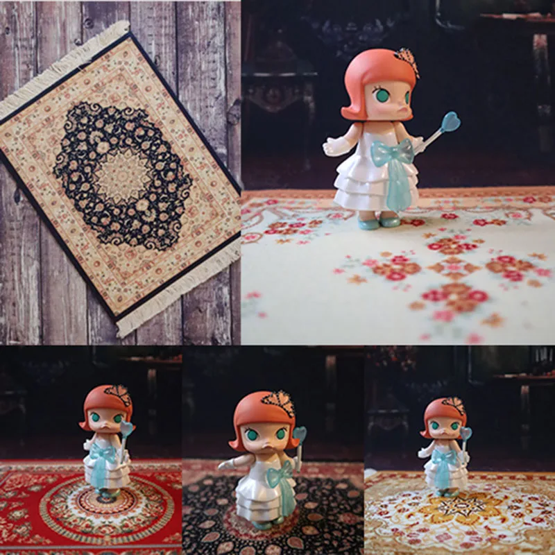 18*25Cm 1/6 Carpet Diy Court Style Carpet Model Photo Shoot Props Retro Pattern Carpet For 12'' Action Figure Body