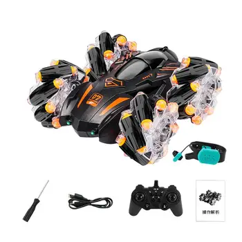 Remote Control Car RC Cars Remote Control Car Stunt Car LED Light-Up RC Cars Double-sided Stunt Vehicle Rechargeable Toy Truck