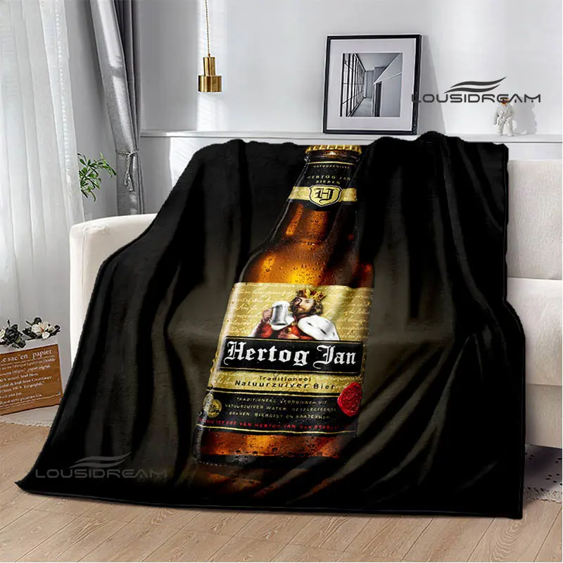 hertog jan LOGO printing blanket Warm Blanket Flannel Soft Comfortable Blanket Home Travel Blanket bed linings Birthday Gift