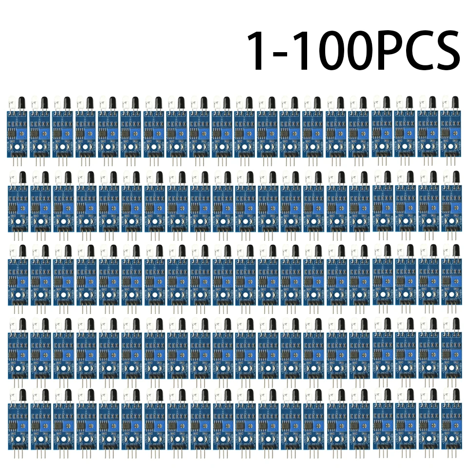 module-de-capteur-d'evitement-d'obstacles-infrarouge-ir-1-a-100-pieces-pour-robot-de-voiture-intelligent-arduino-photoelectrique-reflechissant-a-3-fils-nouveau