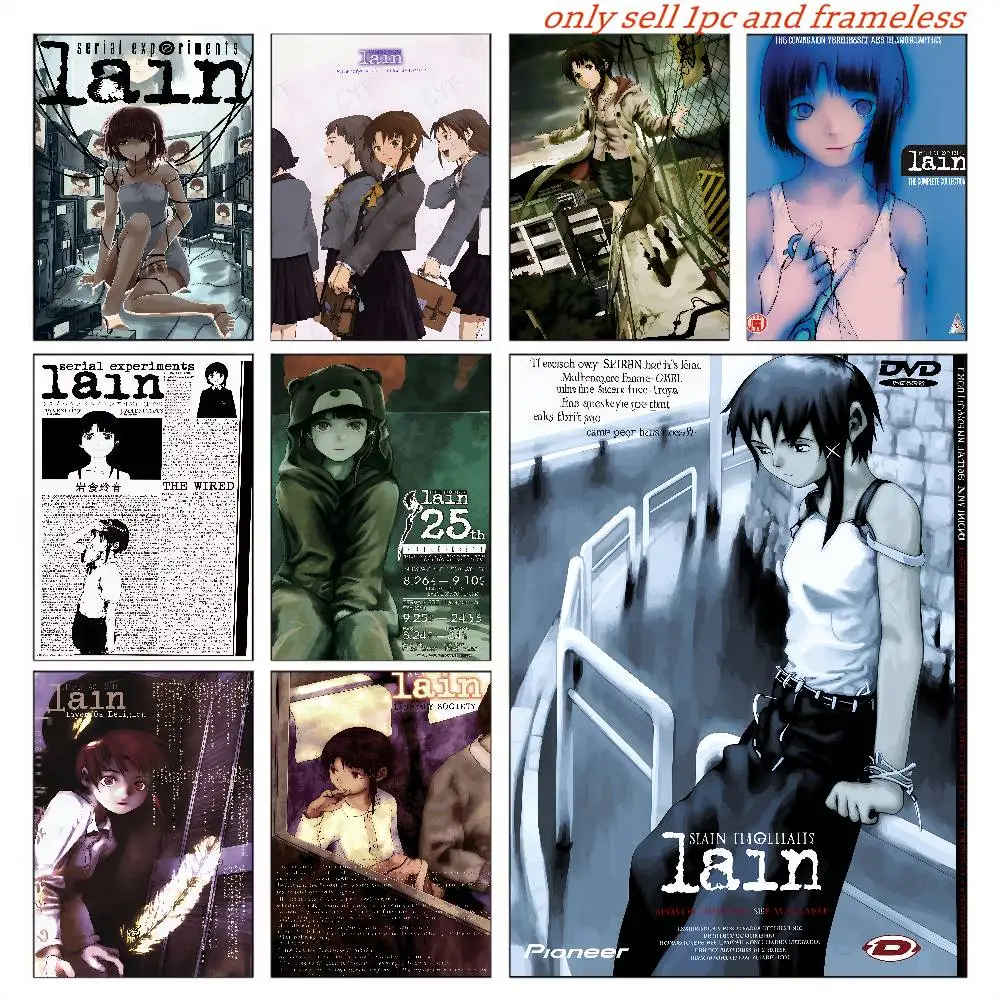 Anime S-Serial Experiments L-lain Poster Waterproof Wall Art High Quality Print Movie Posters For Living Bedroom Room Decor Gift