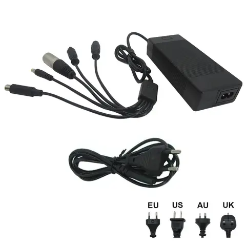 36V 2Aリチウム充電器 42V 2A 10S 36Vリチウムイオンバッテリー充電器 DC GX12 GX16 XLRM 8MM (外径) 5 in 1プラグ